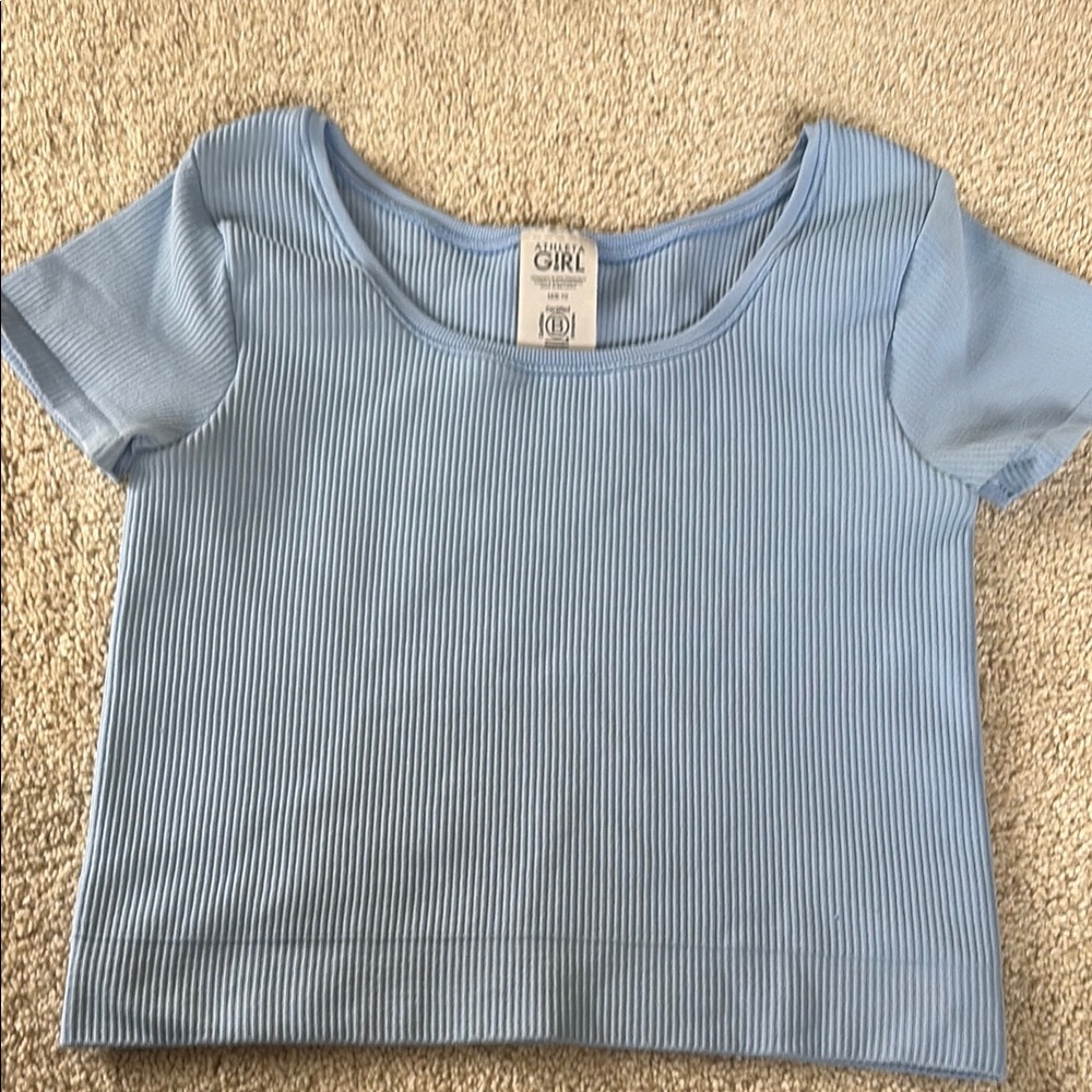 Athleta Light Blue Ribbed Kids Top